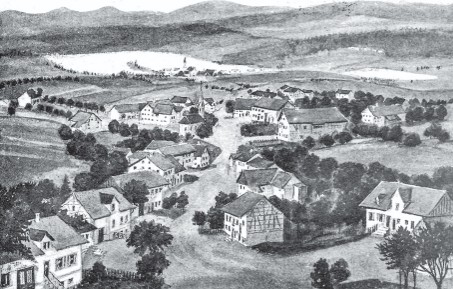 Postkarte von Ruschweiler mit Illmensee im Hintergrund, 1908 Postkarte von Ruschweiler mit Illmensee im Hintergrund, 1908