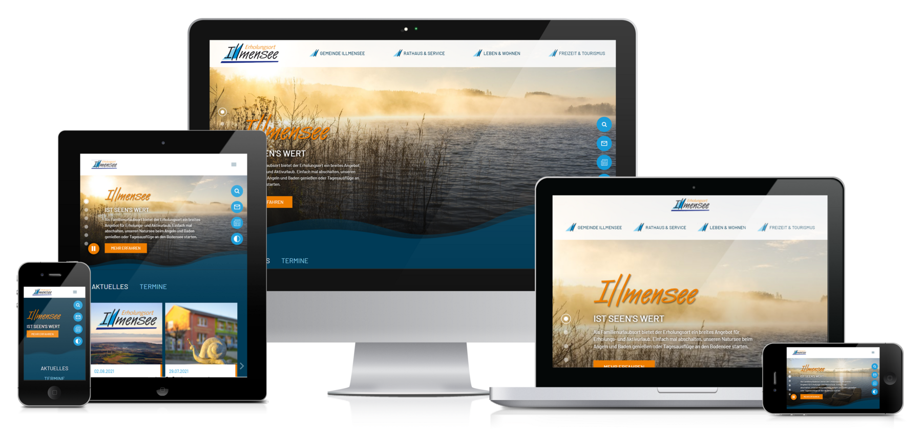 Responsive Web Collage der Webseite Illmensee